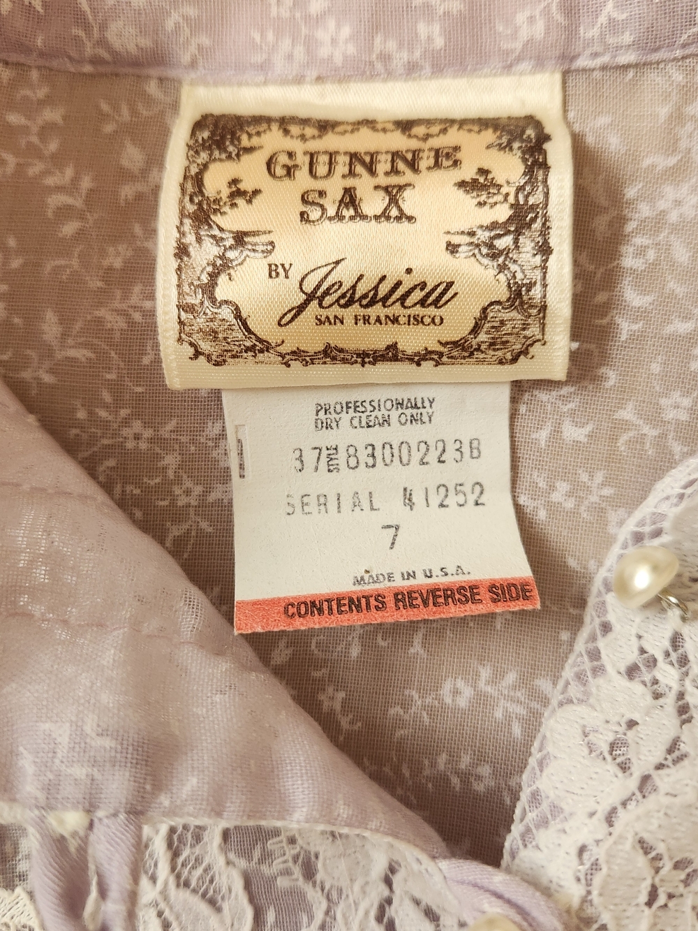 ✨ Dreamy Vintage 70s Lavender Gunne Sax Prairie Dress ✨ - Picture 12 of 12